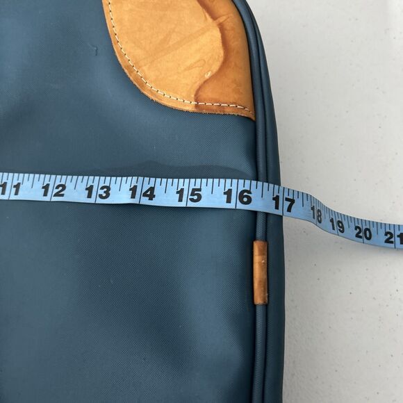 Jon Hart Design Backpack Adults Blue Coated Canvas Leather Trim - Picture 11 of 16